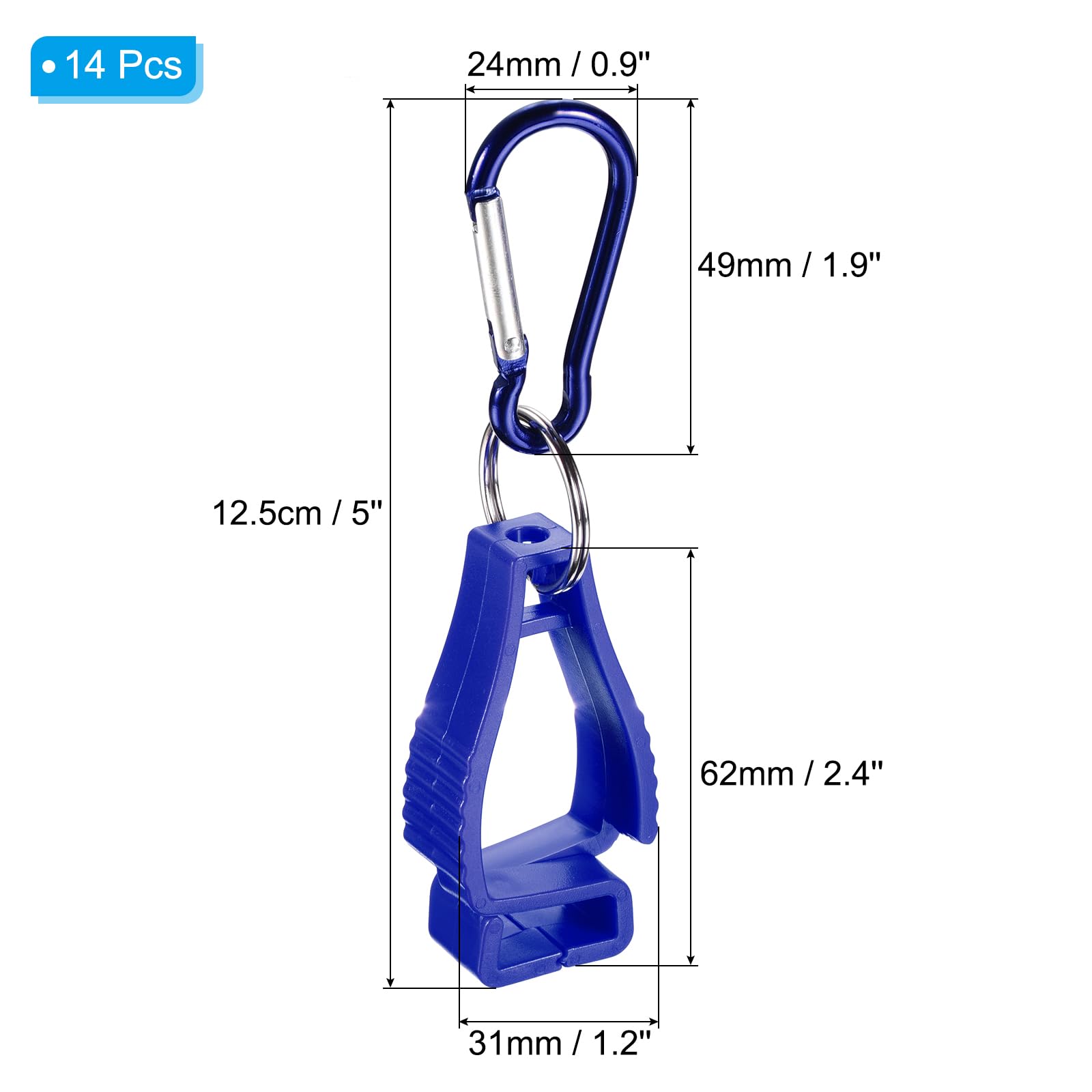 PATIKIL Glove Clips, 14 Pack Gloves Holder Clip Glove Belt Keeper Work Gloves Grabber Helmet Hanger for Construction Worker Blue - Image 2