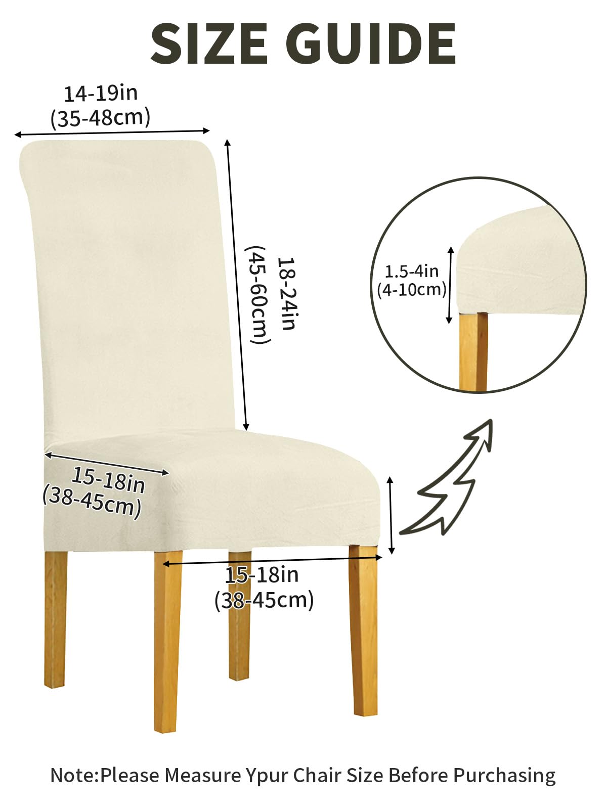 LANSHENG Stuhlhussen 6er Set, Universelle Abnehmbare Waschbar Samt Stuhlhussen, Universale Stretch Esszimmerstühle Stuhlbezug für Küche, Restaurant (Beige, 6er Set)