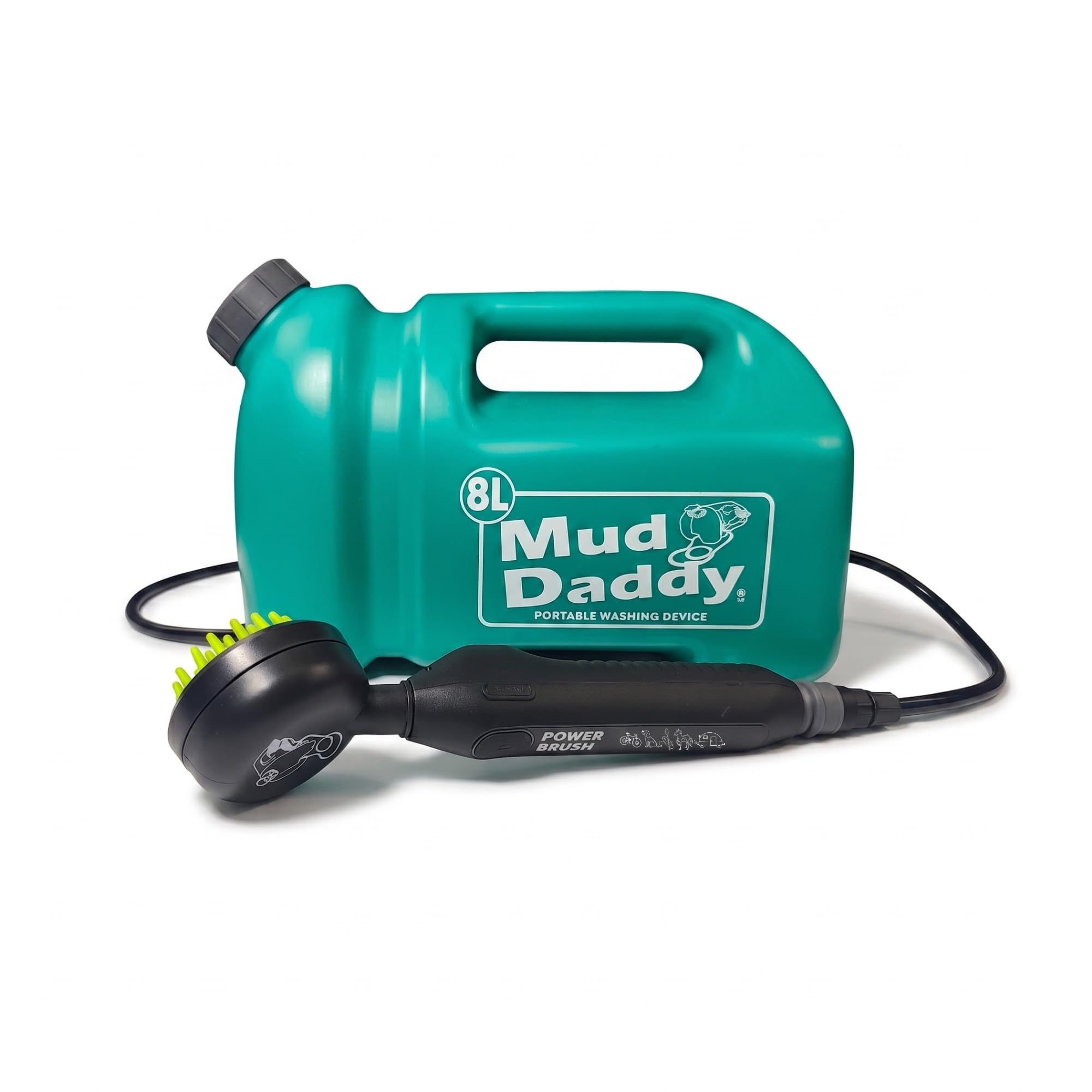 Mud Daddy Power + Battery Operated Dog Shower/Dog Washer 8L Forest Green | Quiet, Gentle, Portable Dog Cleaner for Muddy Paws & Daily Washes (Forest Green)