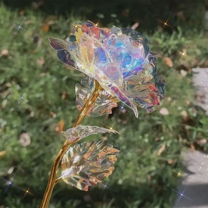 Miniatura 5 de 18 piezas de flores artificiales de arco iris de color rosa galaxia, el mejor regalo para el día de la madre, Acción de Gracias, día de San