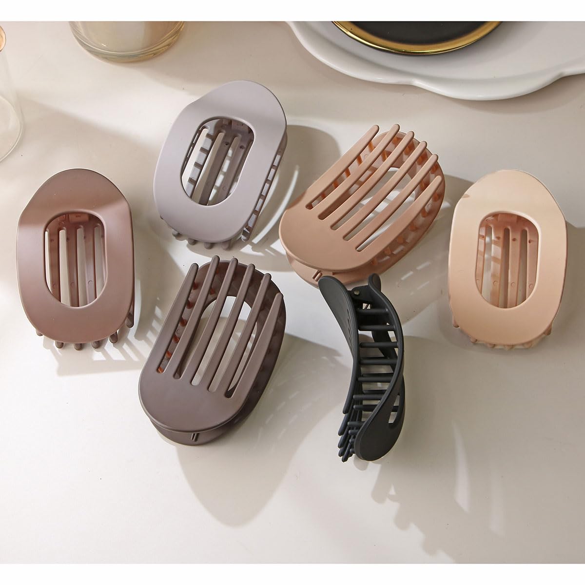 6 PCS Flat Hair Clips for Women Curved Design - Image 2