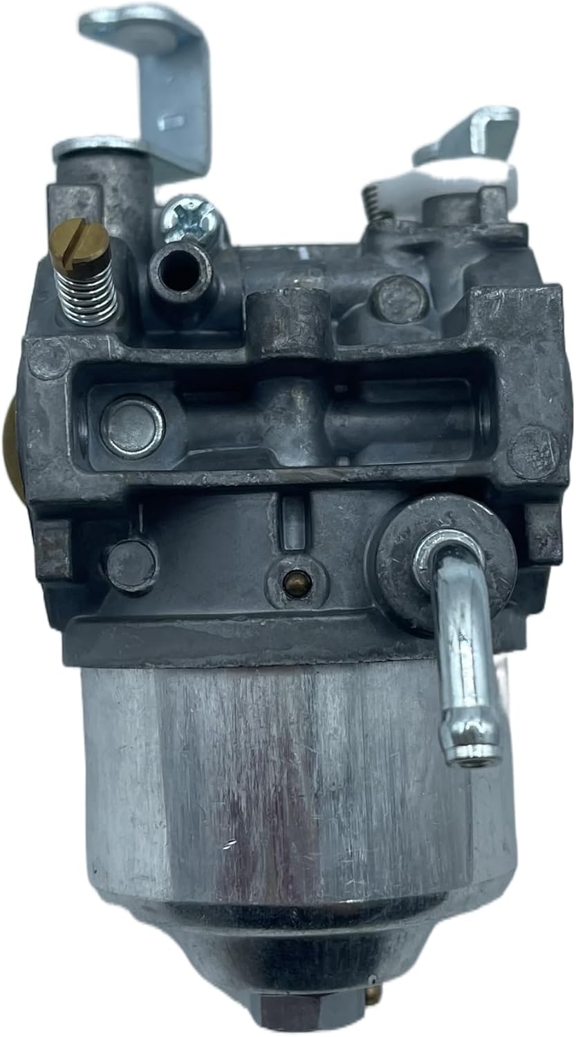 Side view of the DYYMPFA replacement carburetor, showing the fuel inlet pipe and linkage connection points.