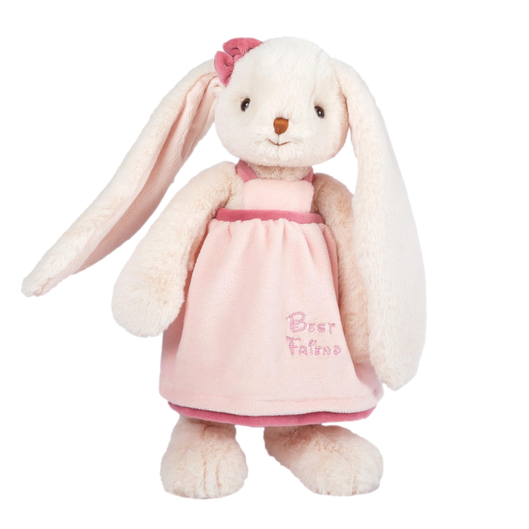 GABRIEL Bunny Plush Toy 30cm, Soft Stuffed Rabbit with Pink Bow & Dress
