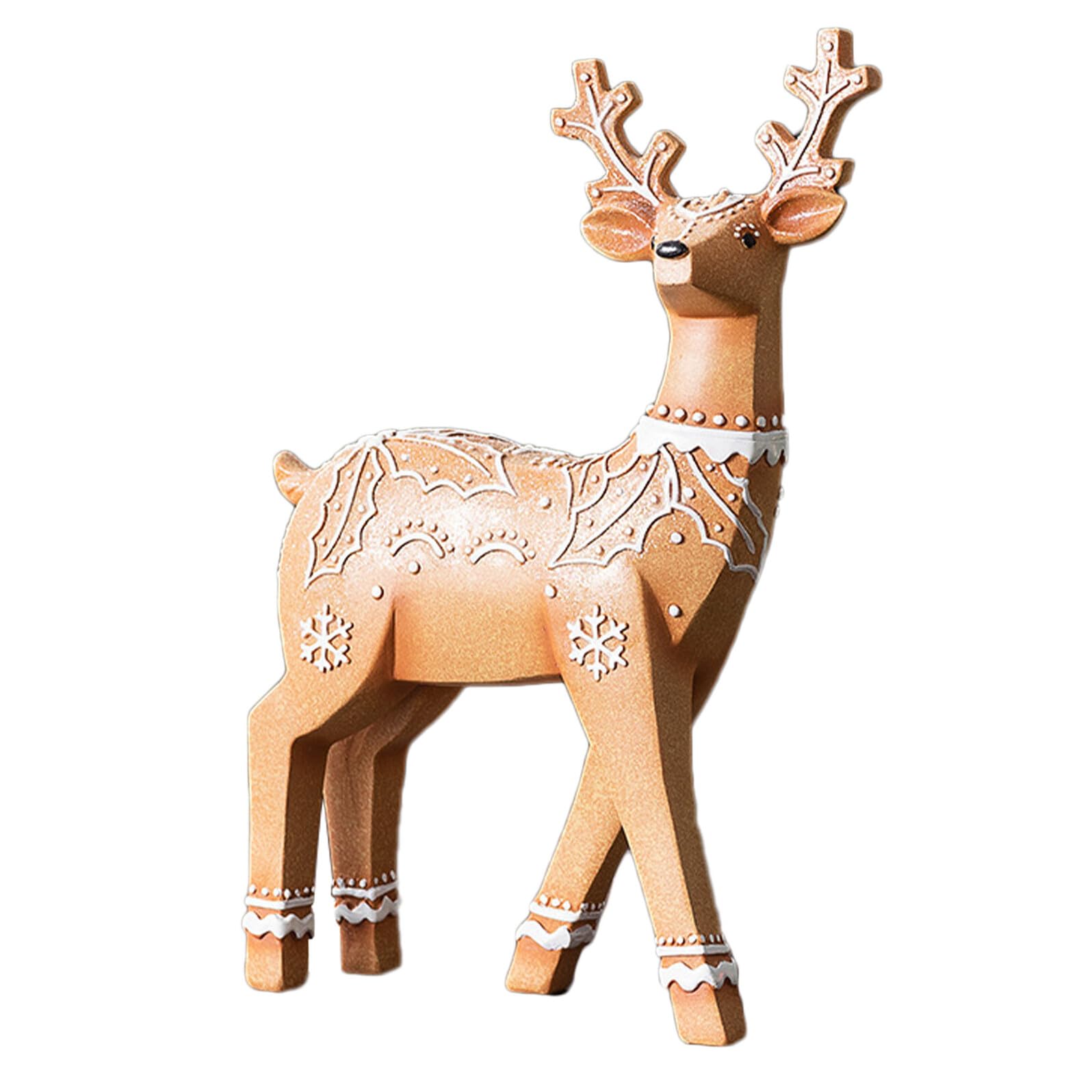 Renne de Noël en résine jojofuny pour décoration de table festive d'hiver
