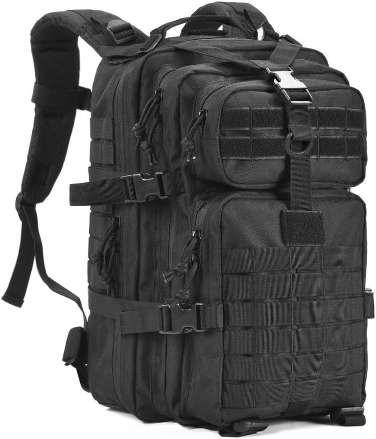 Military Tactical Backpack,Small Army Assault Pack Molle Bug Out Bag Backpacks Rucksack Daypack with Tactical US Flag Patch Black