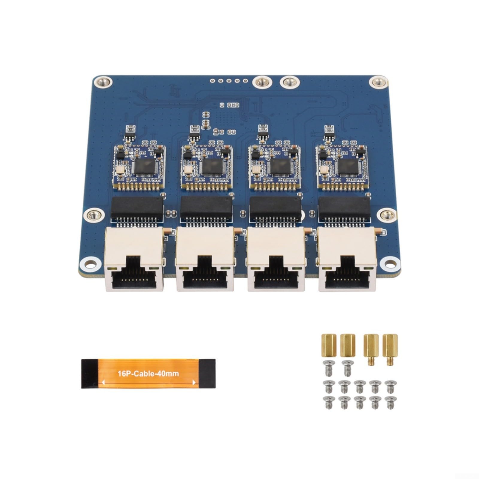 Scheda adattatore Ethernet a 4 porte senza driver per Raspberry Pi 5, hub di rete Gigabit che supporta la trasmissione rapida dei dati 2.5G (scheda Gigabit ETH)