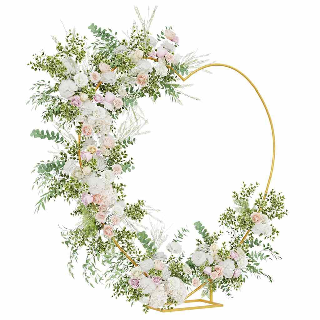 Hochzeitsbogen Gold 195 x 35 x 211 cm Stahl Pergola Garten Outdoor Dekoration für Hochzeiten, Gartenpartys und Events mit wetterfester Konstruktion