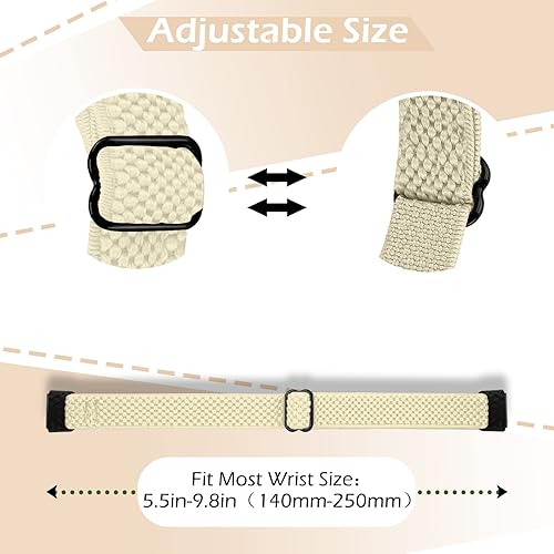 Miniatura 10 de Paquete de 3 correas de nailon ajustables Solo Loop compatibles con Fitbit LuxeLuxe edición especial, transpirable, cómoda, elástica, deportiva,