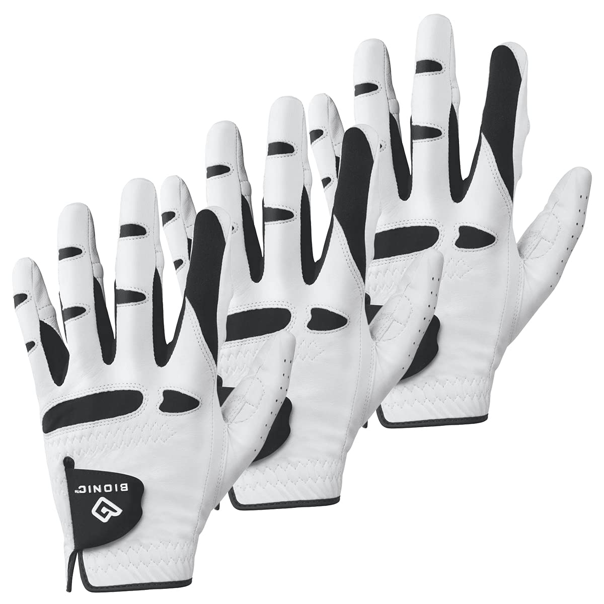BIONIC Womens 2026 StableGrip Golf Glove - White - L - 3Pk