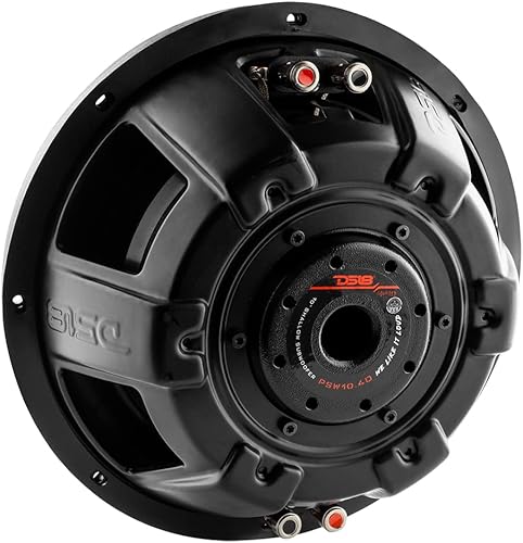 Miniatura 8 de DS18 PSW104D Subwoofer de montaje poco profundo de 10 pulgadas 1000 vatios de potencia máxima de 500 vatios RMS bobina de voz dual 44 OHMS