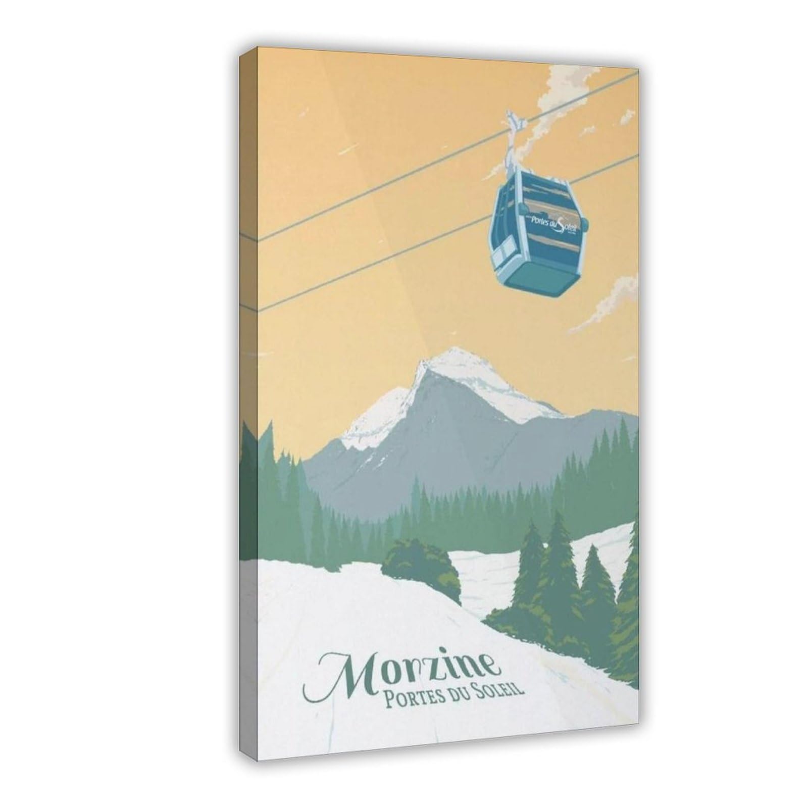 NFFNPIJ Morzine Ski Resort Poster, Portes Du Soleil Canvas Poster Bedroom Decor Landscape Decor Gift 24x36inch(60x90cm)