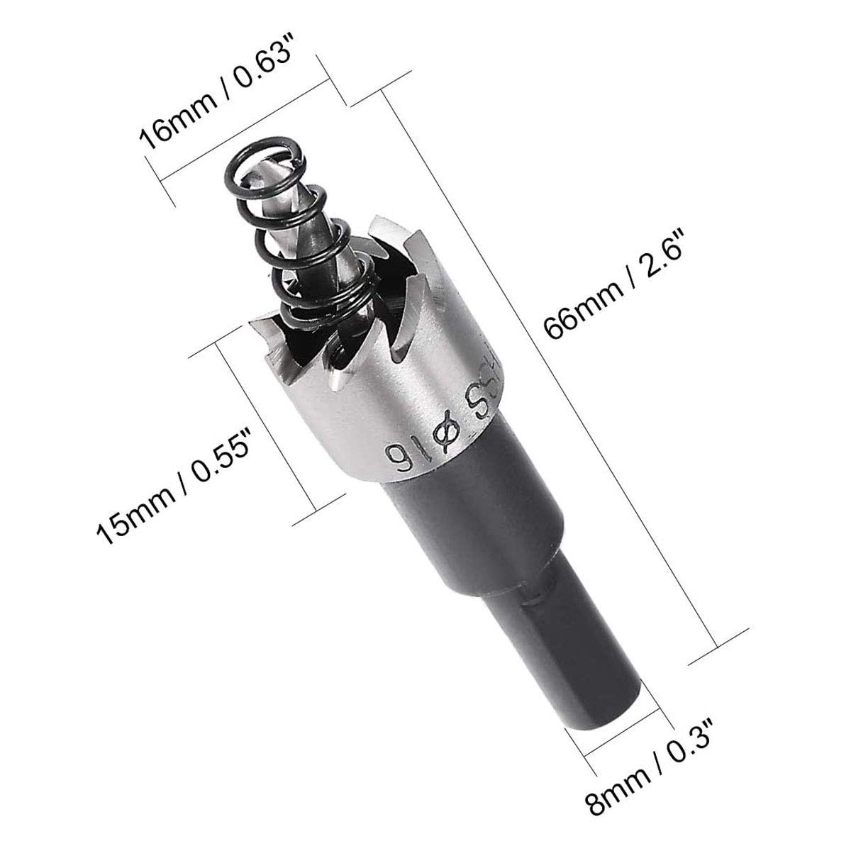 16mm HSS Tungsten Carbide Hole Saw 