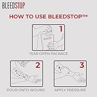 Vista 4 de BleedStop™ Polvo de primeros auxilios para coagulación de la sangre, kit de trauma, pacientes anticoagulantes, seguridad para acampar