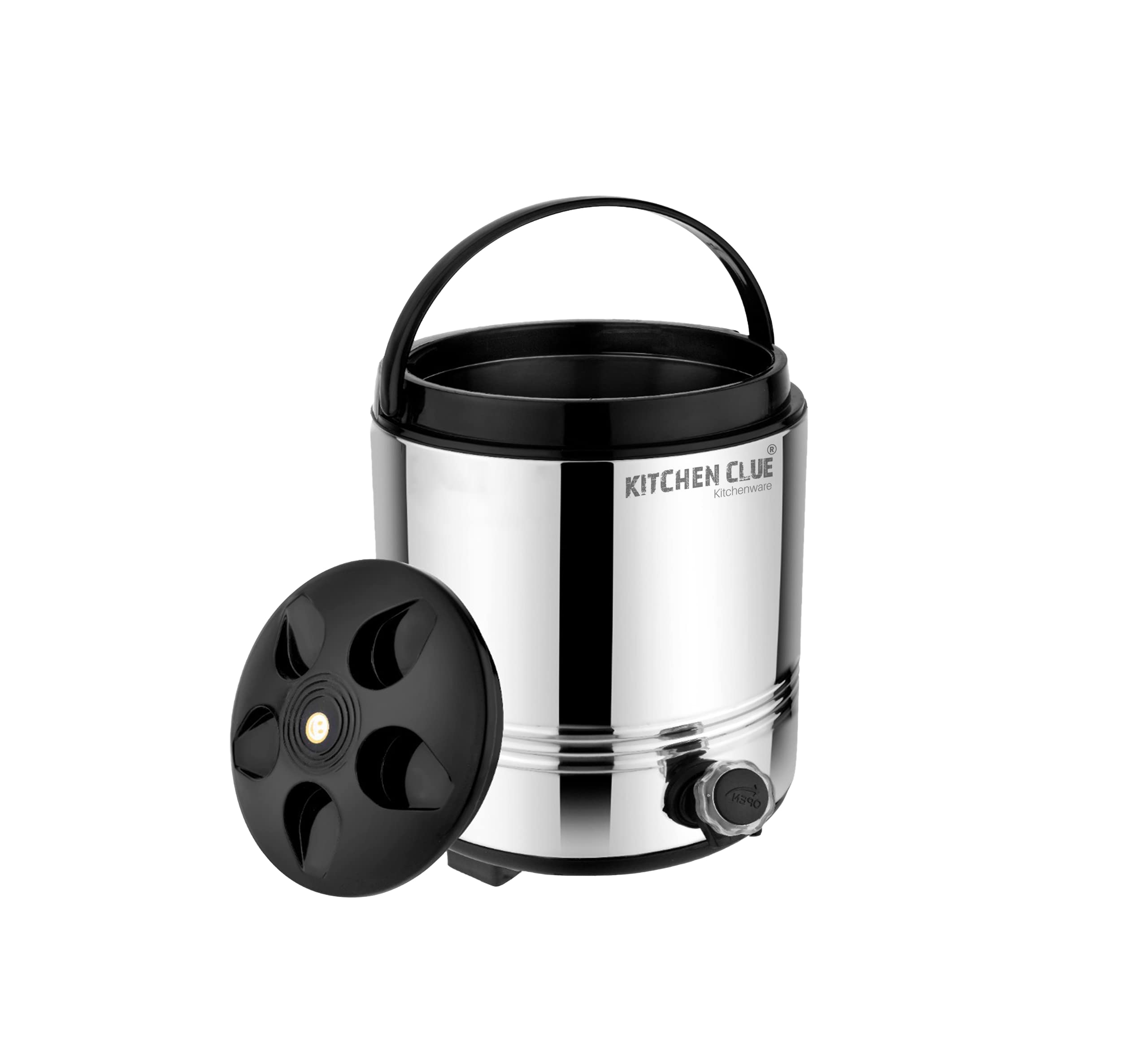 KITCHEN CLUEThermosteel Hot and Cold Water Jug with Easy to Carry Handle I 5 Liters of Capacity I Sturdy Body and Leak Proof Tap I Stainless Steel Insulated Water Dispenser for Office Home Kitchen