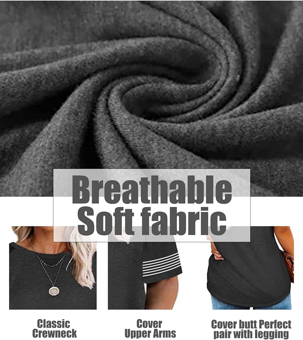 CARCOS Plus Size Tops for Women Button Up Henley Shirts Short Sleeve Summer T-Shirts V/Crewneck Casual Trendy Tunics XL-5XL - Image 4