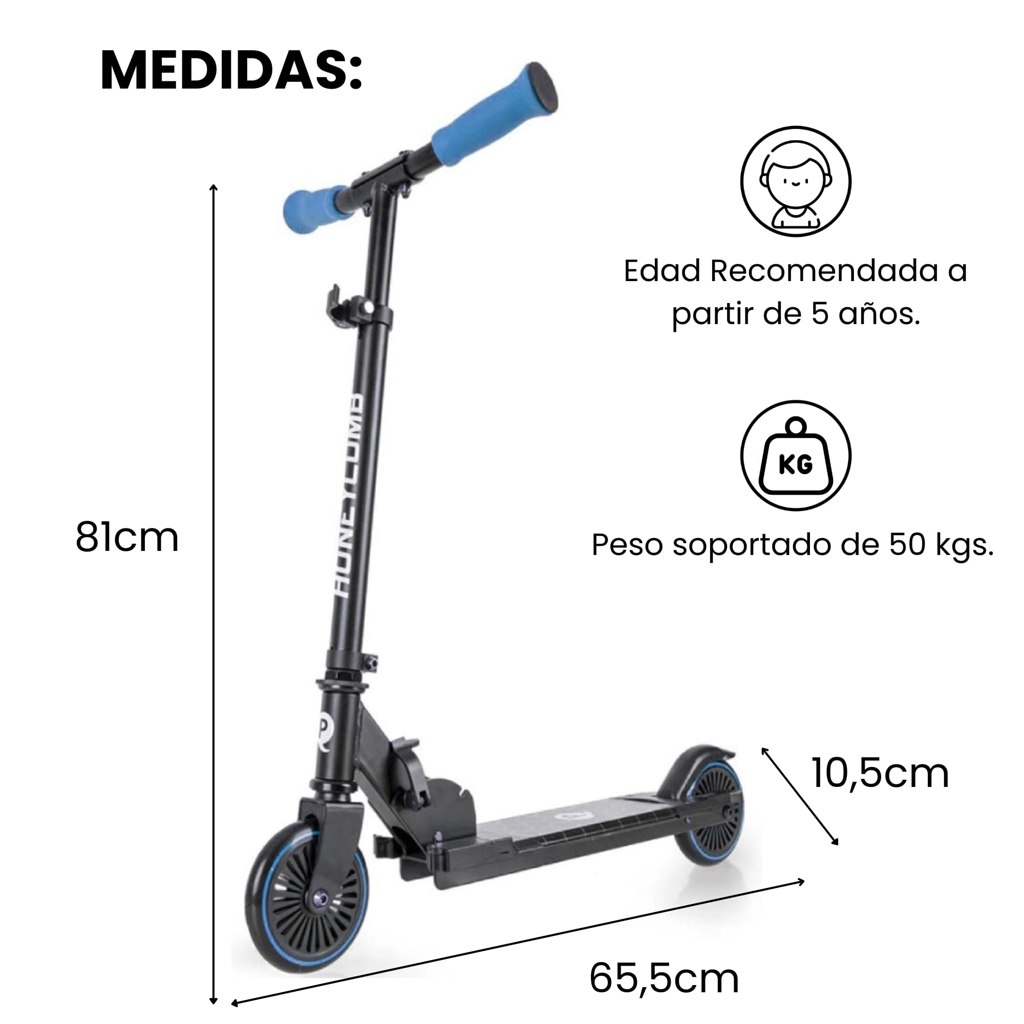 Patinete Años Patineta Monopatu00edn MG8B Con Luces LED - Main Image