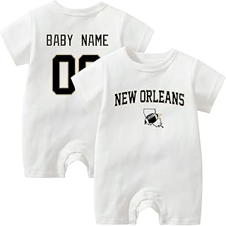 Baby Clothes Unisex Bodysuit Custom Name Number for White Baby Boy Rompers - Buy now