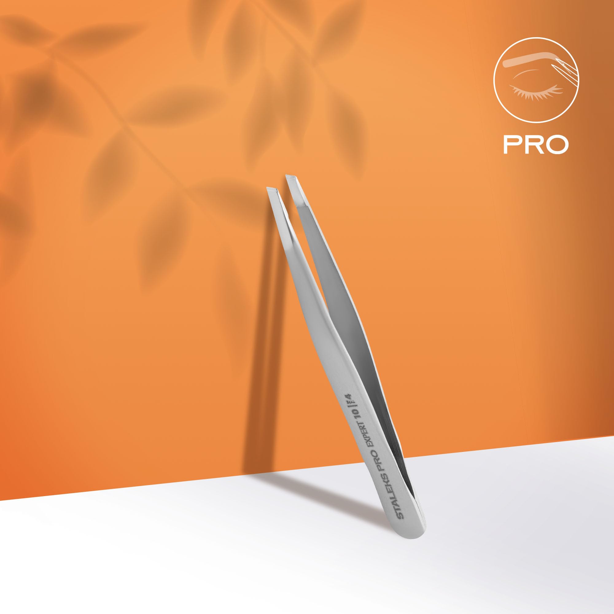 STALEKS PRO Pinza para cejas escasas y finas, acero inoxidable, Expert 10/4