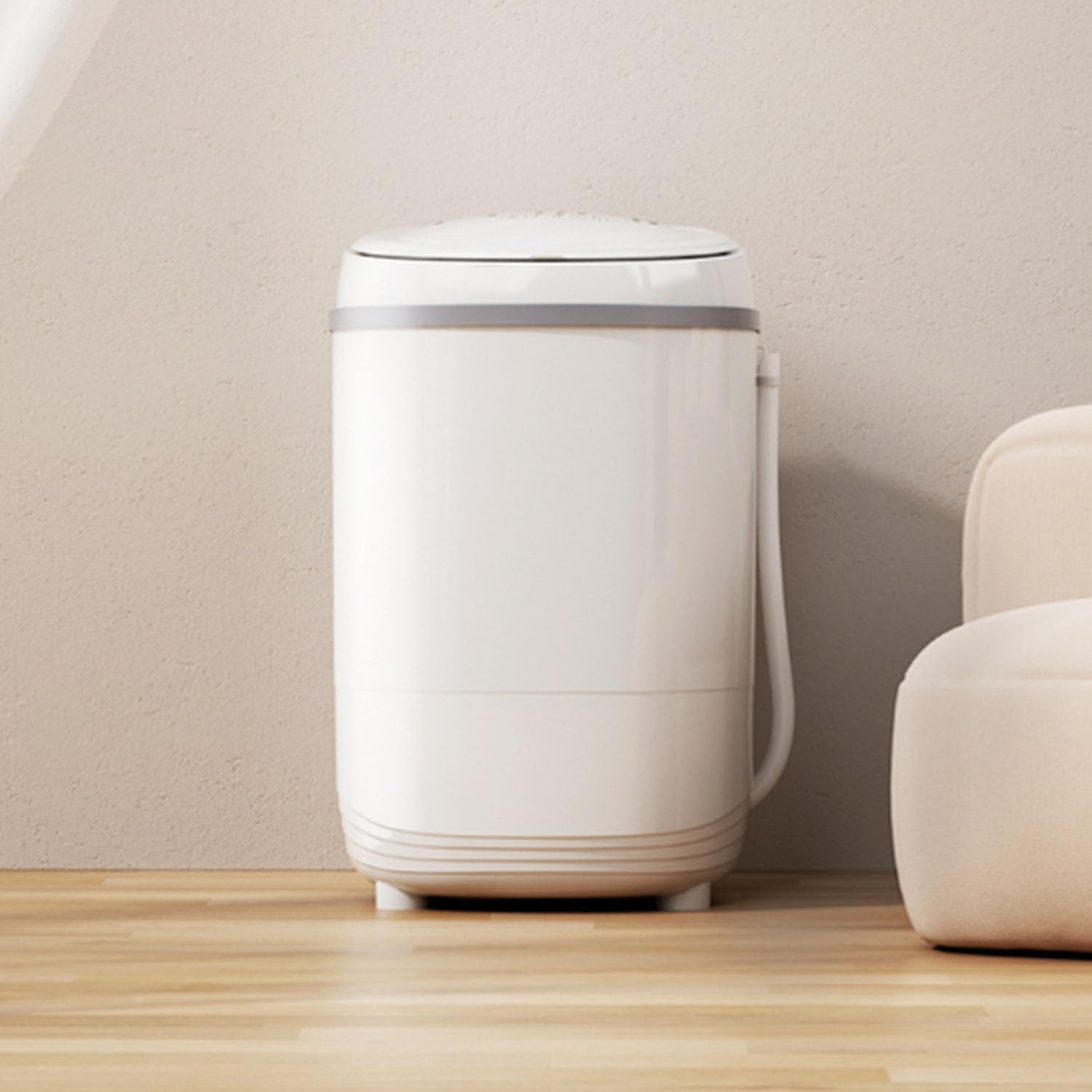 Lavatrice Portatile, Lavatrice a Vasca Singola, Mini Washing Machine, Lavatrice salvaspazio per Appartamento e Dormitorio, Biancheria Intima(Bianca)