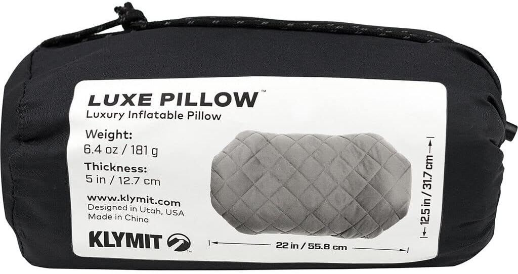 Gray Quilted Inflatable Polyester Travel Pillow