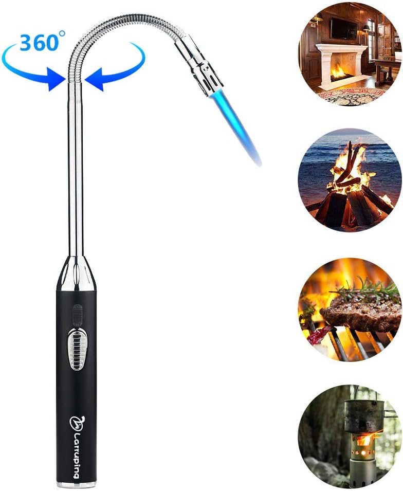 Torch Lighter Jet Flame Gas Butane Lighter 360° Flexible Long Neck Refillable Windproof Fire Lighter for Grill BBQ Camping Fireplace Stove Candle