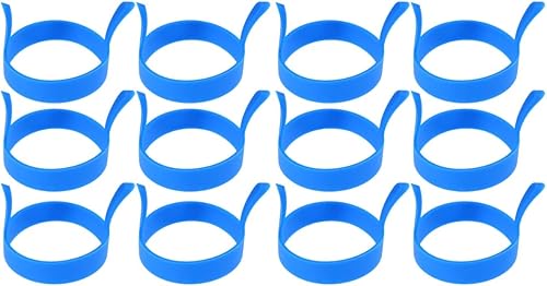 Miniatura 1 de UPKOCH 12 piezas de anillo de huevo de silicona antiadherentes anillos de cocción de huevos fritos para freír huevos, tortilla, huevo, mcmuffins,