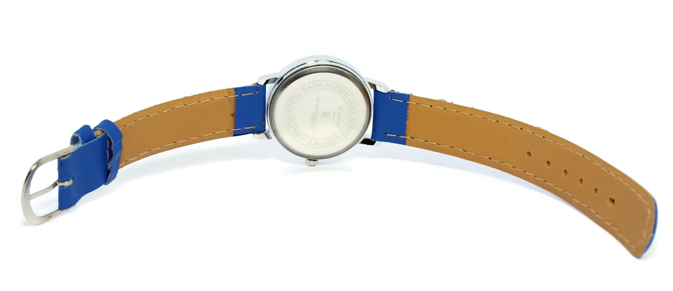 Atlanta Kinderwecker ohne Ticken Fußball WM + Kinderarmbanduhr - 1199 KAU (Blaue Armbanduhr)