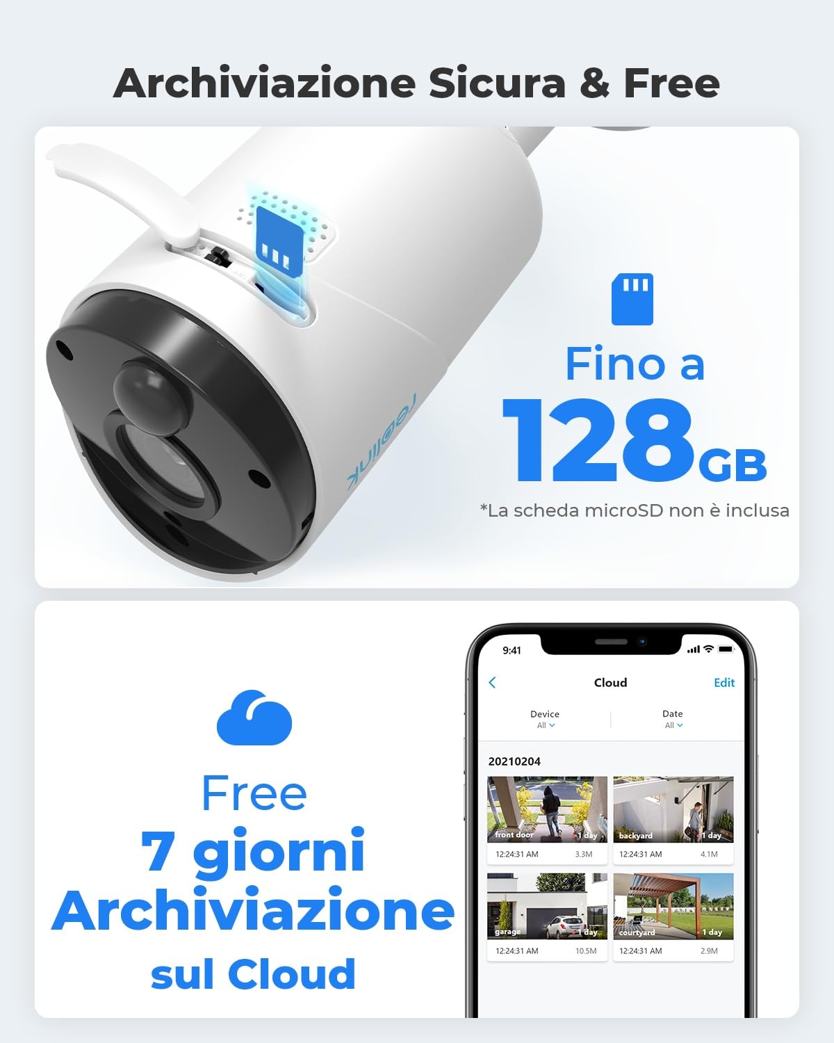 Reolink 2K Telecamera WiFi Esterno Senza Fili con Pannello Solare, Rilevamento Persone/Veicoli, Visione Notturna, Audio a 2 Vie, Notifiche Instant, Impermeabile, Compatibile Alexa/Google, Argus Eco