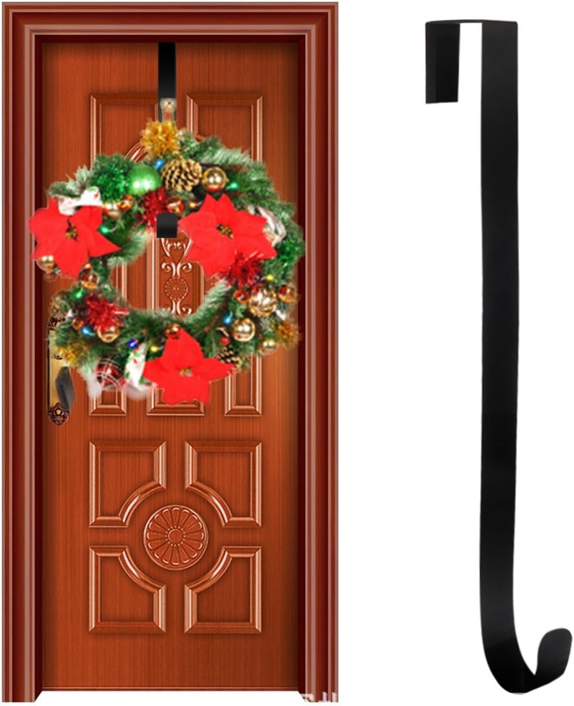 Christmas Decorations Creative Christmas Wreath Door Hangings, Christmas Decorations Hooks, Wreath Small Hangings Hooks Holiday Supplies Winter Tabletop Ornaments Dinner Party Supplies ( Color : White