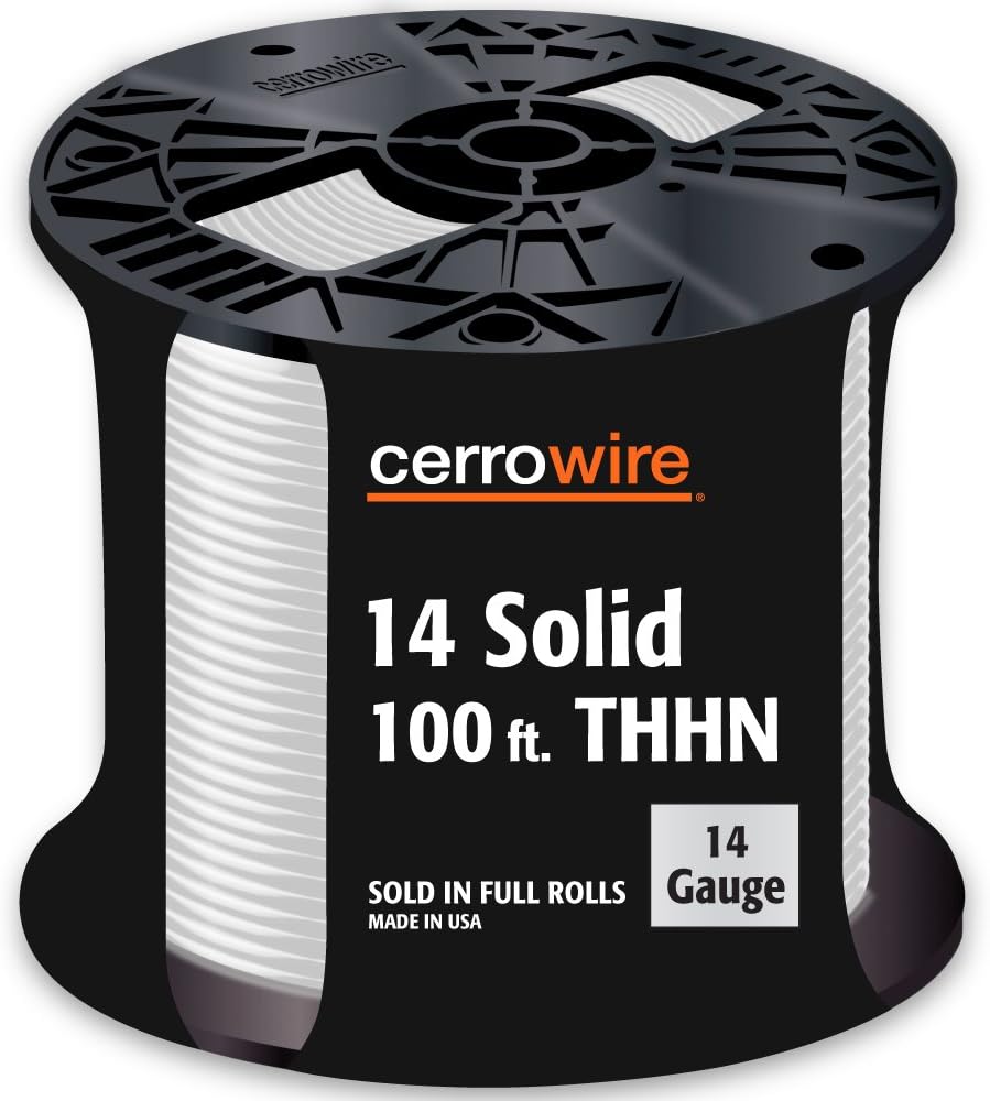 Cerro 112-1472CR 100-Feet 14-Gauge Solid THHN, White