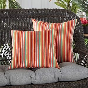Greendalehomefashionsoutdoor17inchsquarethrowpillowsetof2coralstripe2count Urban Country Home Decor Greendale home fashions outdoor 17 inch square throw pillow set of 2 coral stripe 2 count urban country home decor