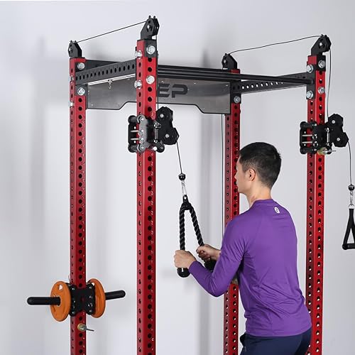 Miniatura 6 de Tricep Rope 27 & 36 inches 2 Colors Fitness Attachment Cable Machine Pulldown Heavy Duty Coated Nylon Rope with Solid Rubber Ends