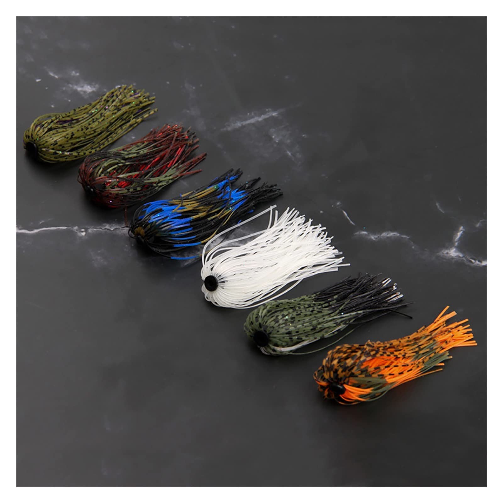 XILILHC 24/48 Pezzi di Esca Rotante for Esca for Gonna con Morsetto in Gel di Silice | Esca artificiale in gomma fai-da-te 50 fili accessori for la pesca con esca