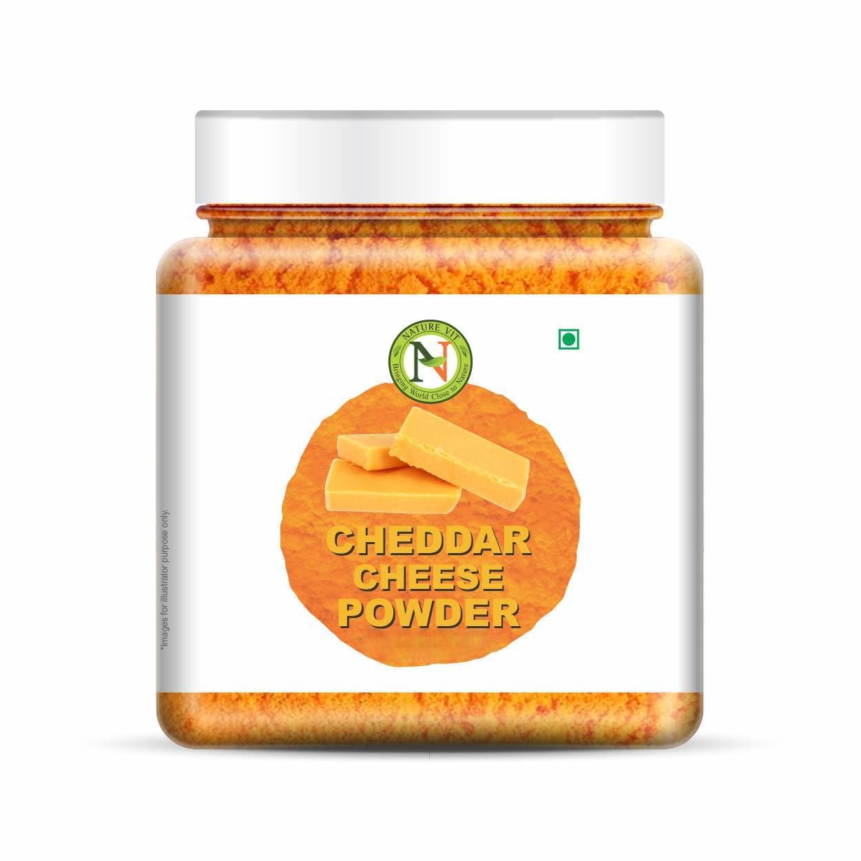 NatureVit Cheddar Cheese Powder – 1 KG (Pack of 4)| Vegan Seasoning for Popcorn, Pasta, Fries & Snacks