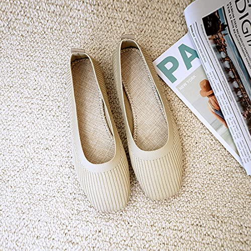 Husmeu Women's Casual Flats for Women Mesh Comfortable Slip on Dressy Flats Shoes Square Toe Classic Cute Ballet Flats Shoes3