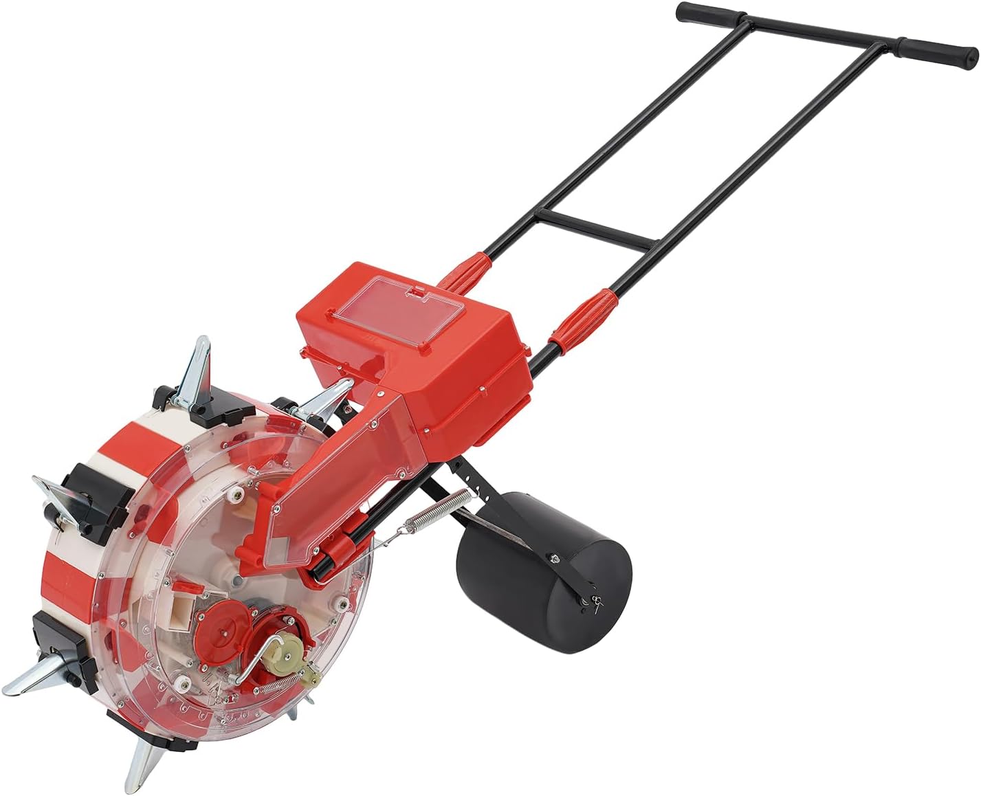 7 Nozzles Hand-Push Roller Seeding, Fertilizer Applicator, Garden Seeder, 9" in Planting Spacing, 8.27LBS Seed Box Capacity, Hand-Push Seeder for Corn, Soy, Peanut, Cotton, Soybean