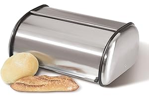 Oggi Stainless Steel Roll Top Bread Box - Countertop Essential