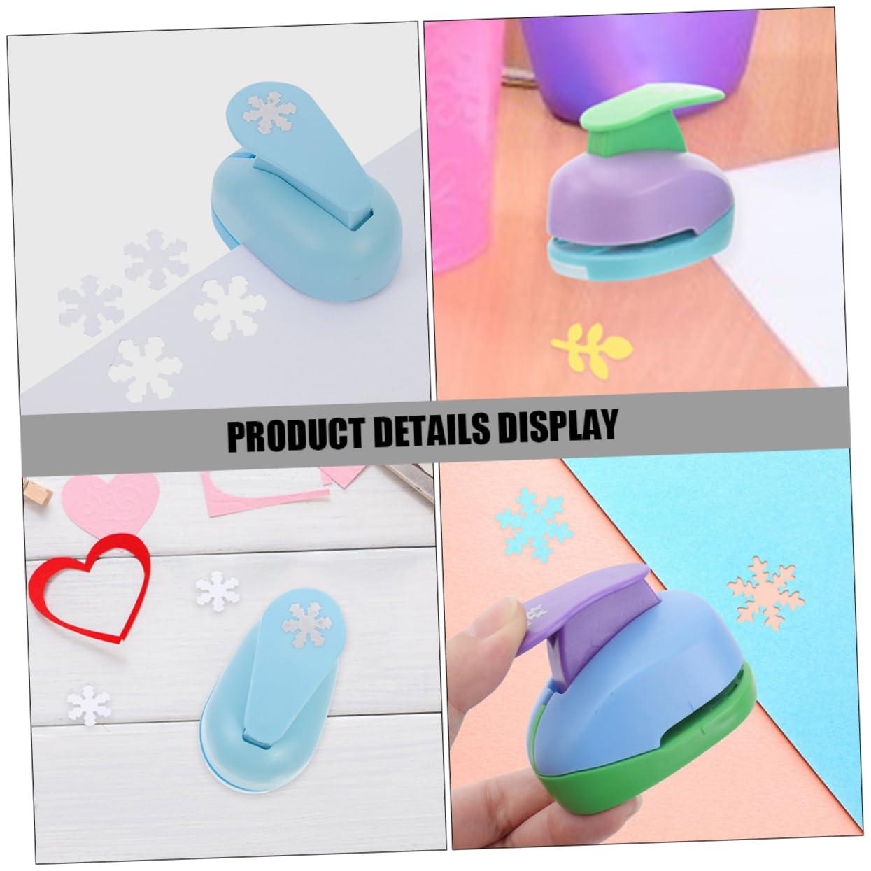 Uonlytech 4 Set Puncher Per Carta Fustellatrice Diy Puncher Portatile Per Scrapbooking E Attività Casual 2 Pezzi*4
