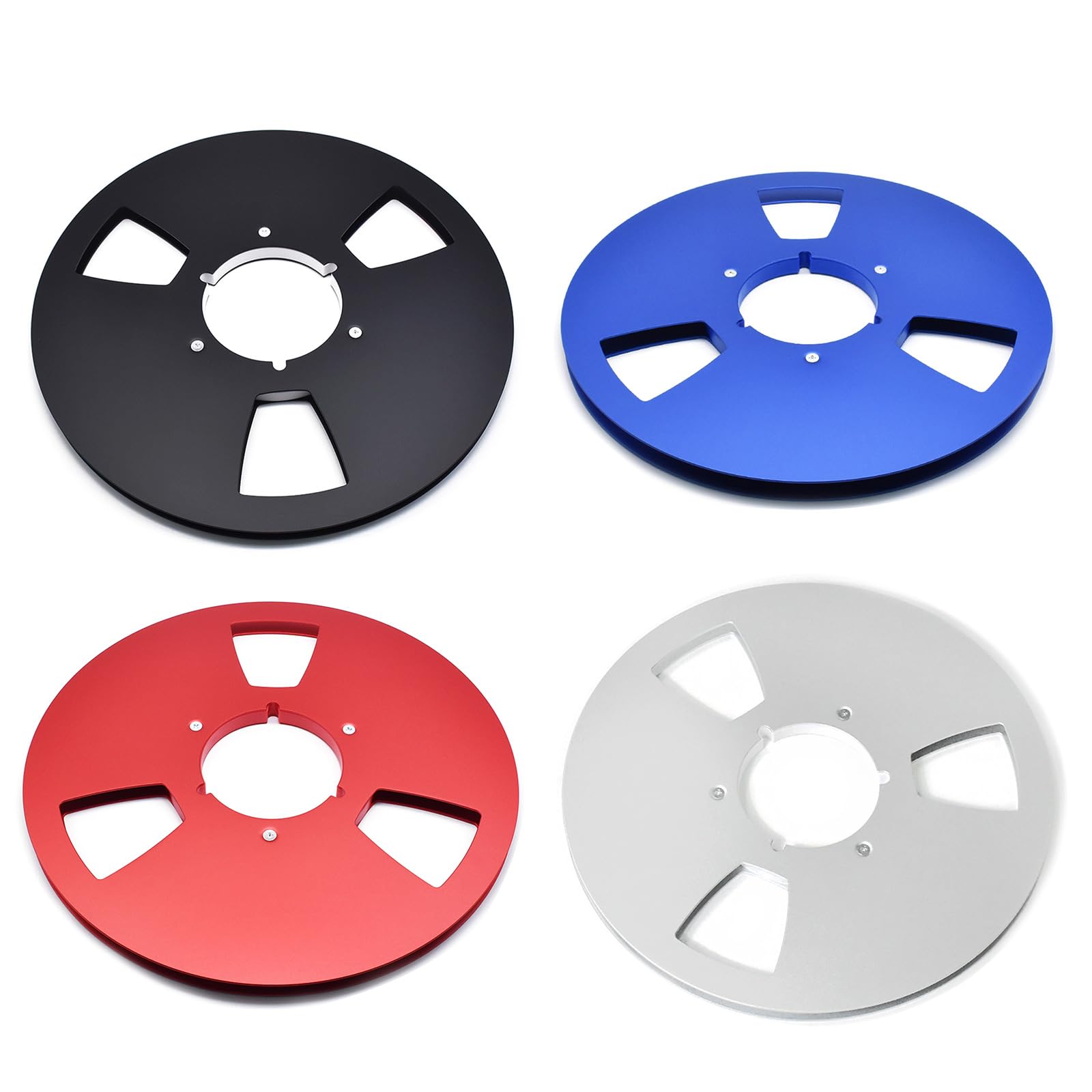 Bobina in alluminio di alta qualità per registratori da bobina a nastro, accessorio per bobina aperta da 10,5 pollici con mozzo design Nab Hub con disco in alluminio