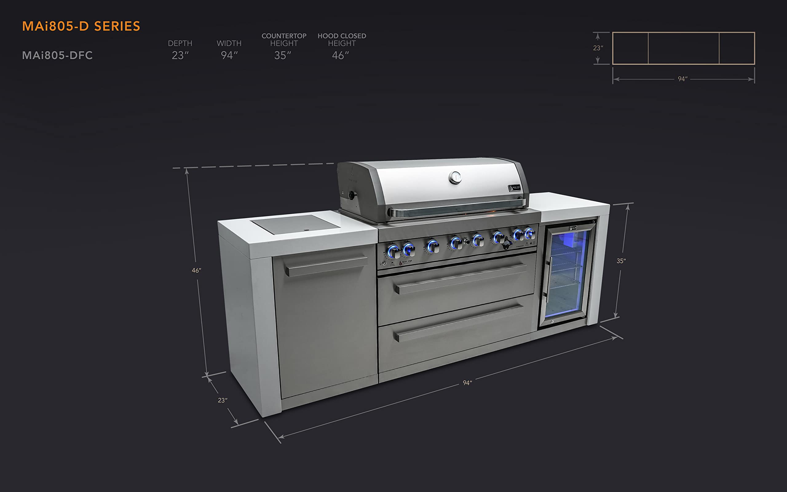 Amazon.com: Mont Alpi MAi805- DFC 6 Burner 44-inch Stainless Steel