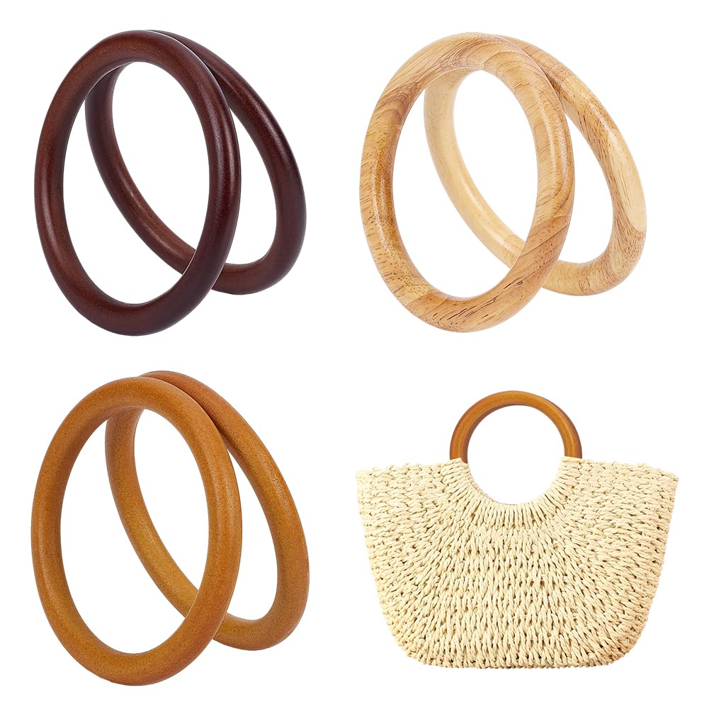 Poignées de sac à main rondes en bois pour création et restauration de sacs
