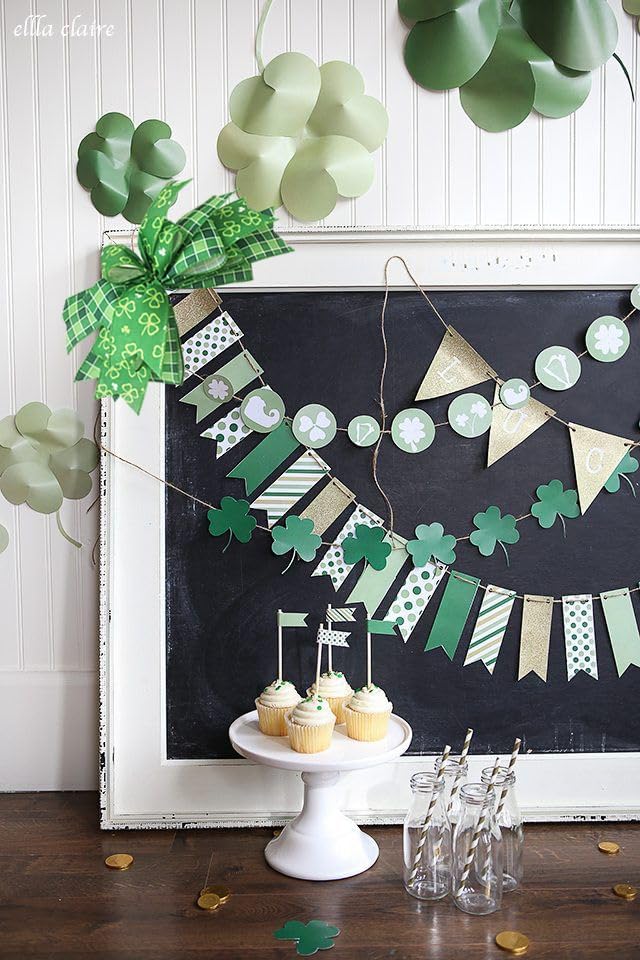 Large St. Patrick's Day Bows for Wreath 10X12 inch Green Shamrock Bow Tree Topper Bows for Front Door Saint Patrick's Day Decorations Supplies - Image 7