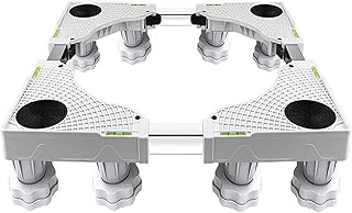 Base machine a laver Support Plateaux de sol,Base de Sèche-linge 8 Pattes Charge De 500 Kg Hauteur 3,9~5,1 Pouces Longueur Et Largeur 17,7~27,2 Pouces Blanc