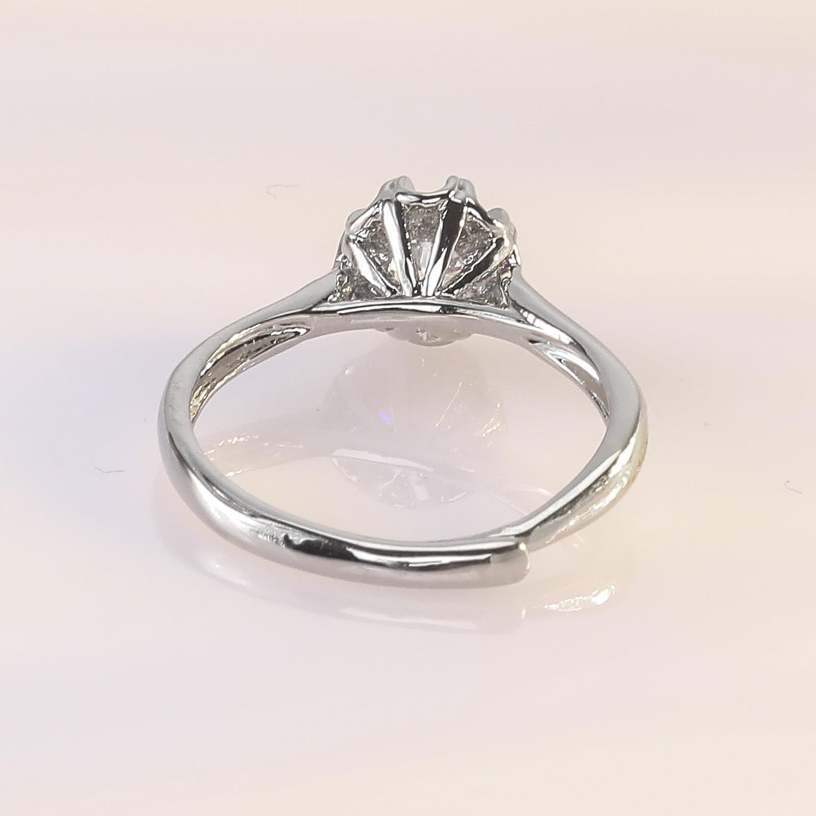 9 Karat Weißgold Ehering Labordiamant Weiß, Ring Für Freundin Blumensolitär