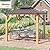 Outsunny 10' x 10' Hardtop Gazebo with Galvanized Steel Double Roof, Wooden Frame, Permanent Pavilion with Ceiling Light Hook, for Garden, Patio, Backyard