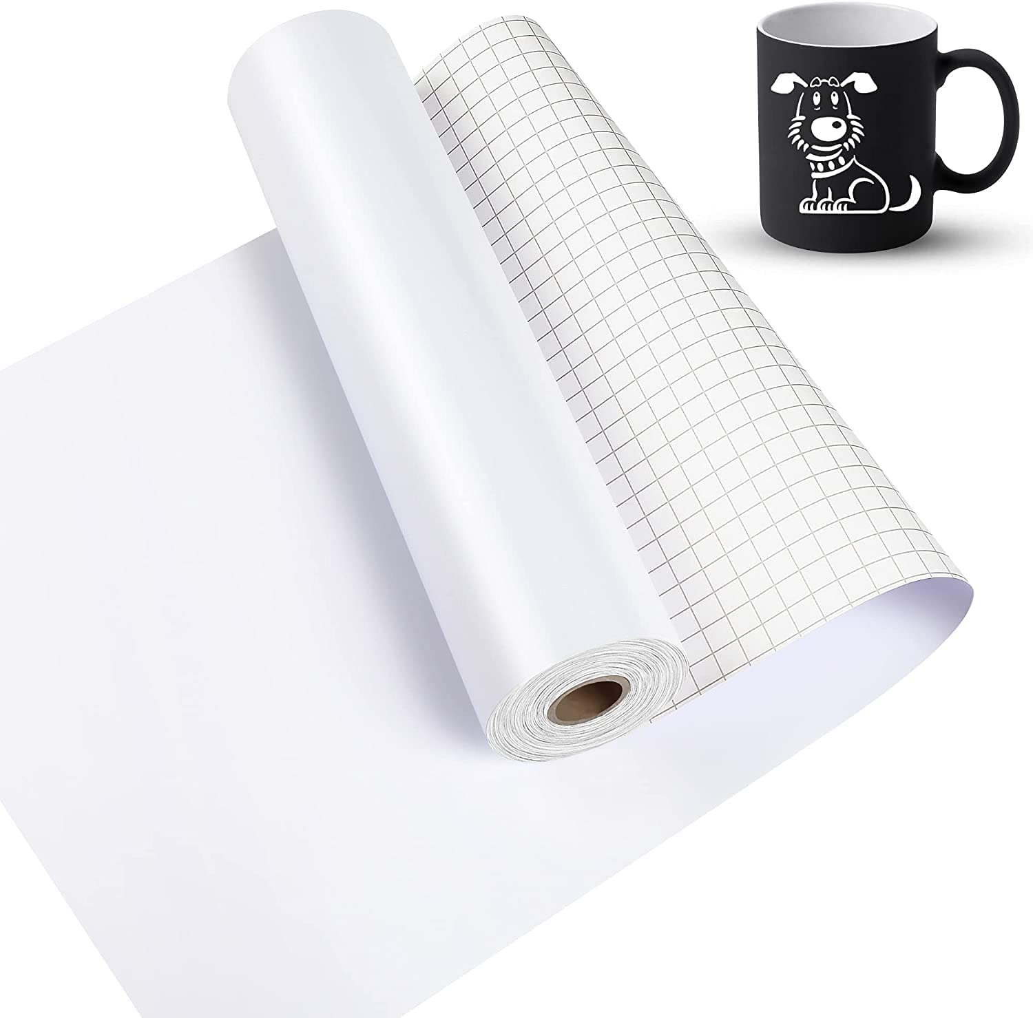 Lya Vinyl Pellicola in vinile per plotter Cricut, bianco opaco, 30,5 cm x 1525 cm (50 piedi), per CRI-Cut, Silhouette Cameo, pellicola in vinile per taglierina artigianale