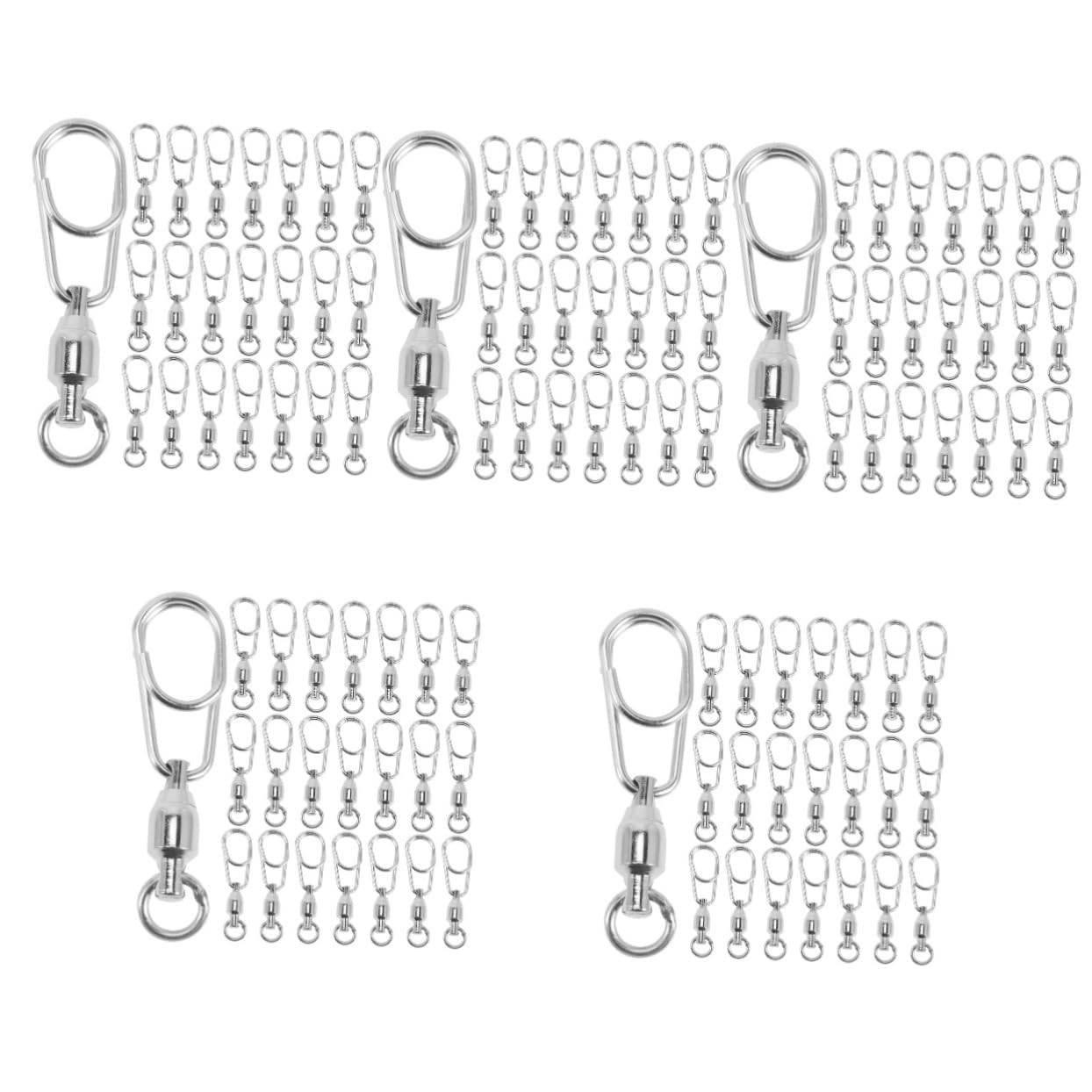 BESPORTBLE Connettore ad anello a otto cifre esca artificiale antiruggine canna girevole a scatto amo anello di collegamento di pesca clip per esche portatili Acciaio inossidabile