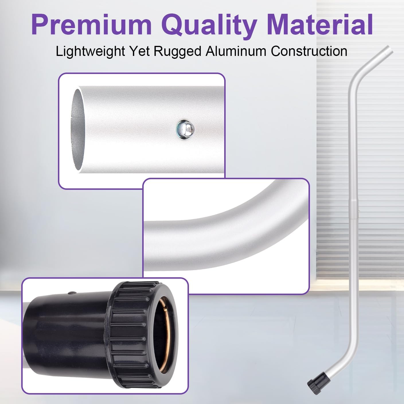 101338 1.5" Vacuum Wand Replacement 2 Piece Aluminum S-Wand Compatible with Proteam Backpack Commercial Vacuum Parts & Accessories, Also Compatible with Hoover Backpack C2401