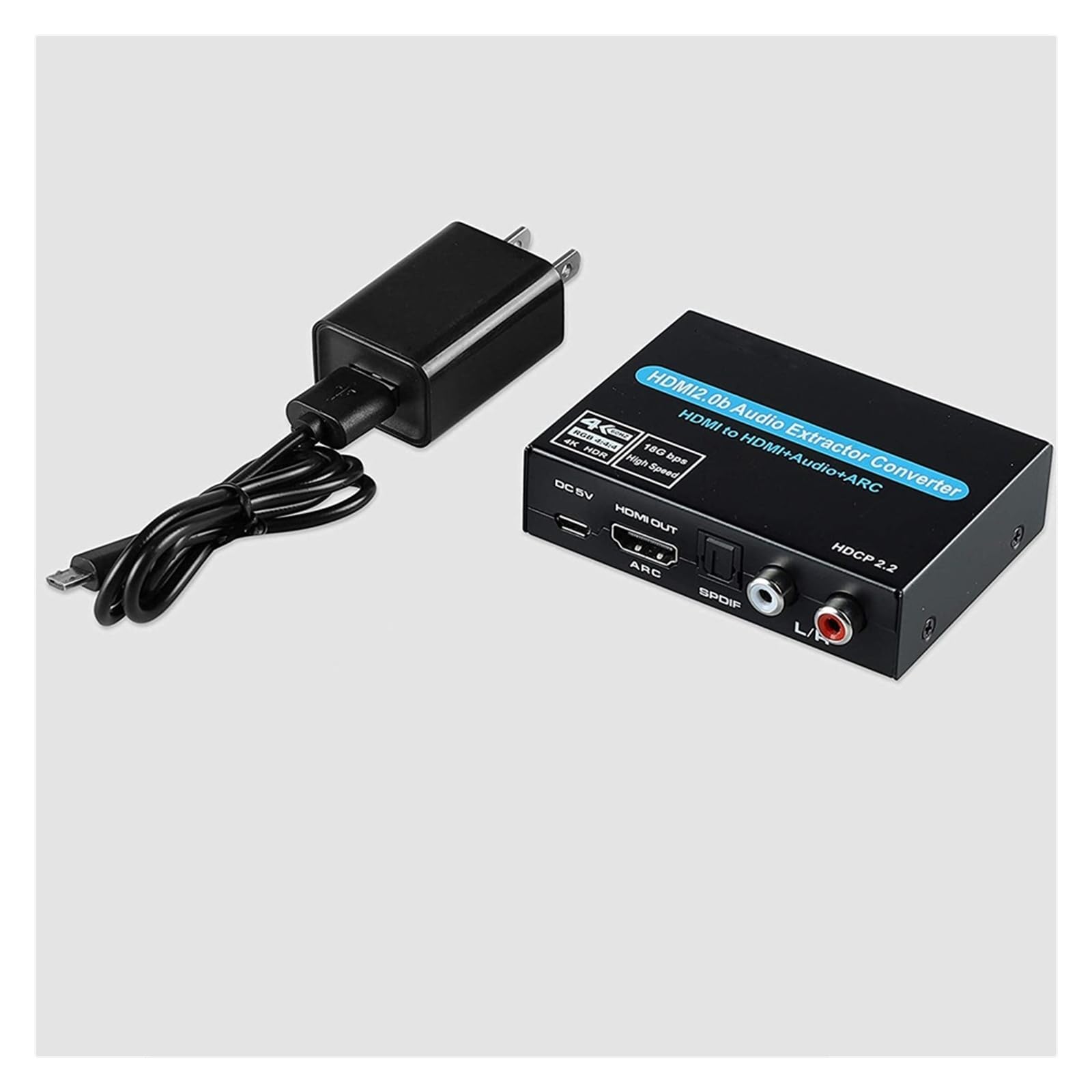 4K ARC Optical Splitter Adapter Converter 3.5 mm Stereo + L/R Out Supports .1 3D 1080P(ZY-HS121)