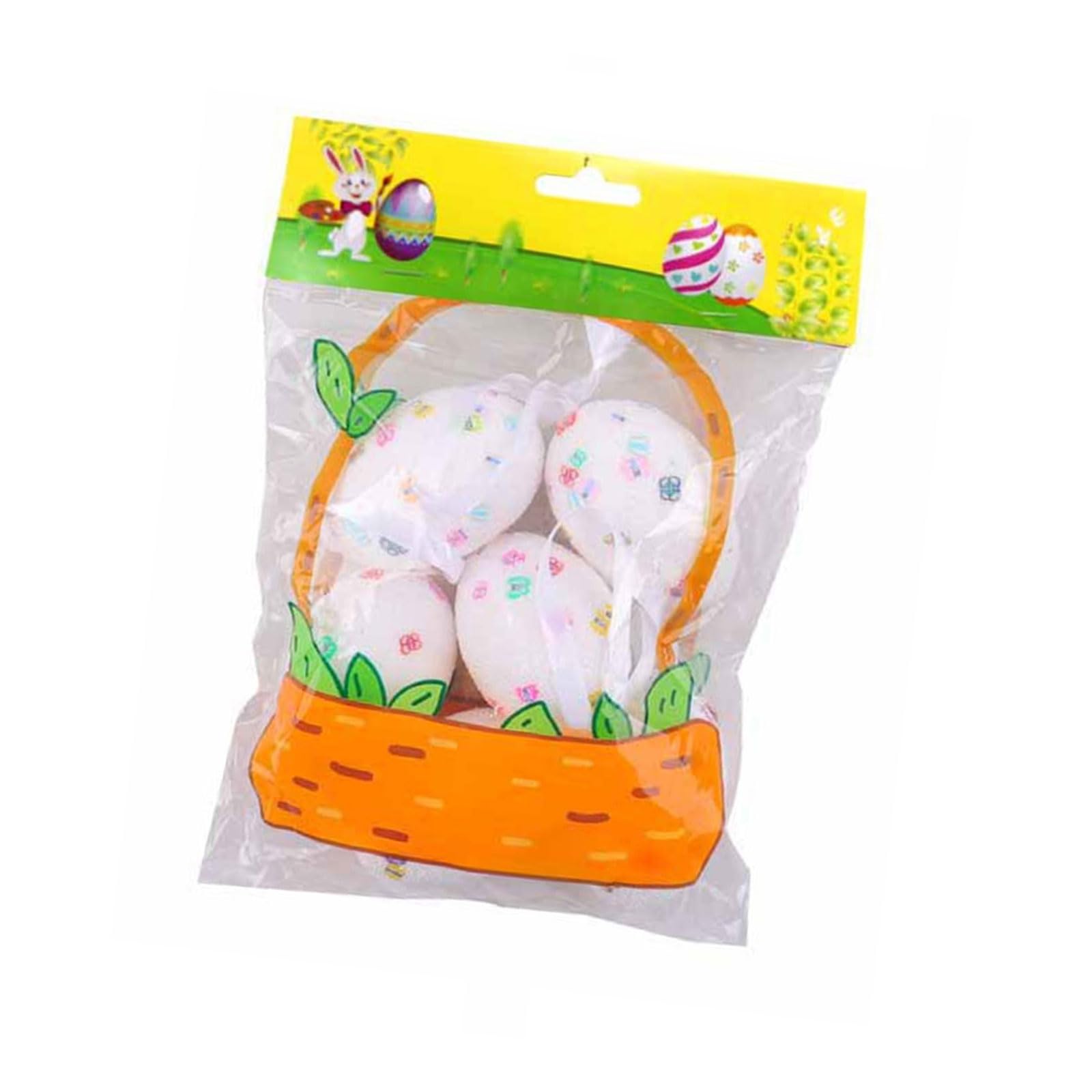 Msioytog D 6Pieces Colorful Eggs Hanging Ornament Foam Eggs 60X40mm For Holiday Ecoration Party Table Centerpieces Basket Fillers Ornament